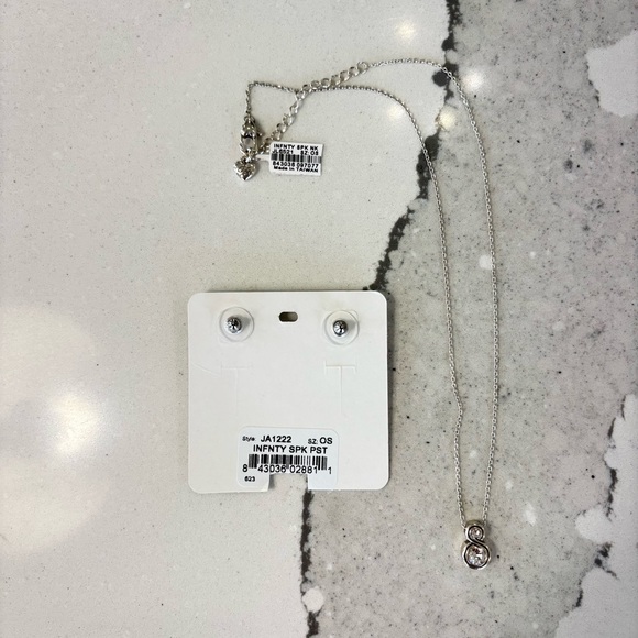 Brighton Infinity Sparkle Necklace and Post Earrings Set Pouch Mother’s Day Gift - Picture 6 of 11